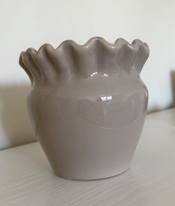 Fluted frill ceramic vase