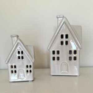 LED light up ceramic house set