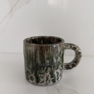Off White/Green Porcelain Mug