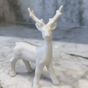 White Matte Porcelain Deer-Standing