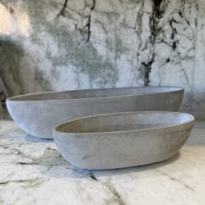 Grey Stoneware Planter Duo