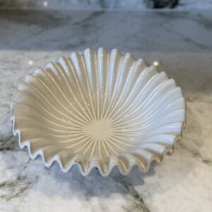 White Ceramic Fluted Dish